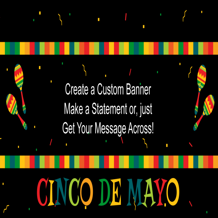 Cinco de Mayo Custom Banner - 12 x 24