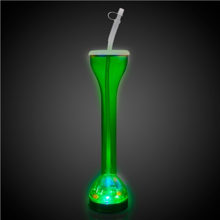 LED Green Flashing 17 oz Yard Glass