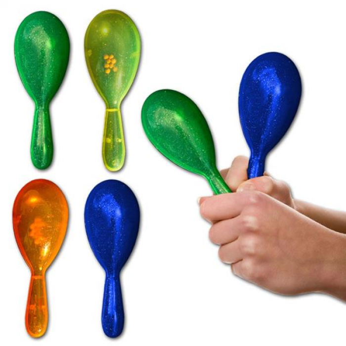 Glitter Plastic Party Maracas (Per 12 pair)