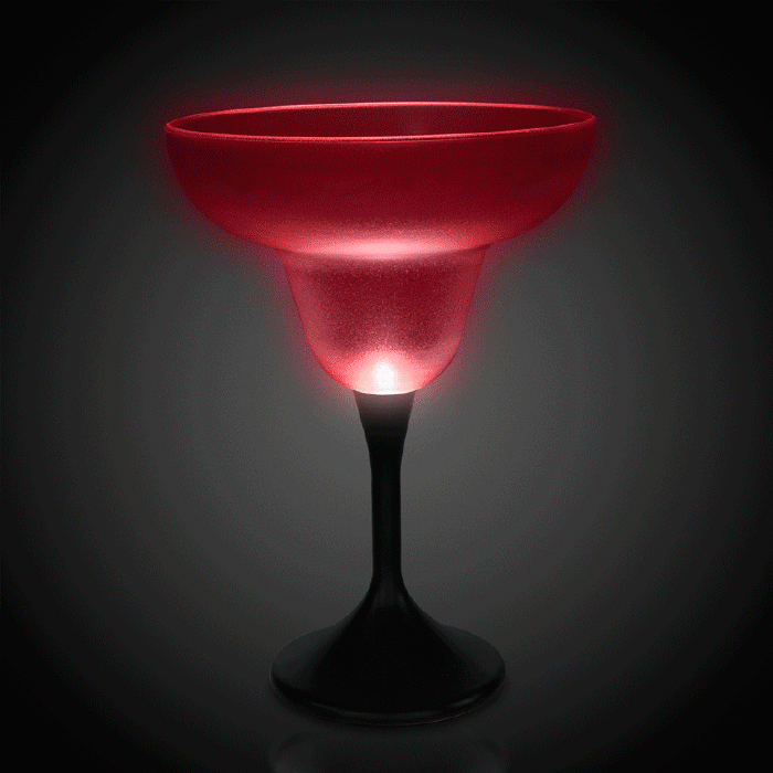 LED 10 oz Margarita Glass Black Stem