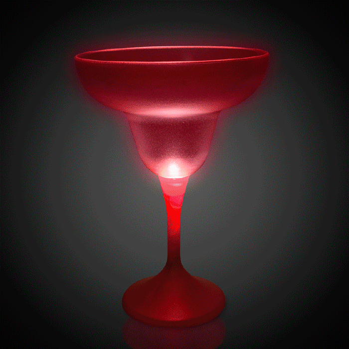 LED 10 oz Margarita Glass White Stem