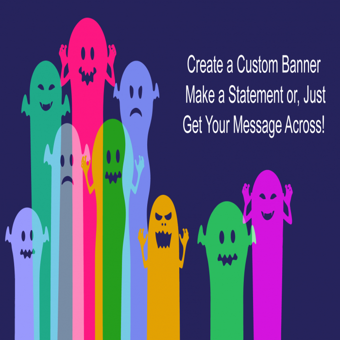 Halloween Ghosts Custom Banner - 12 x 24