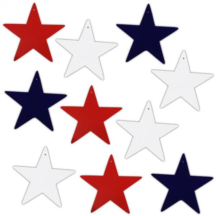 Patriotic Star Cutouts (Per 10 pack)