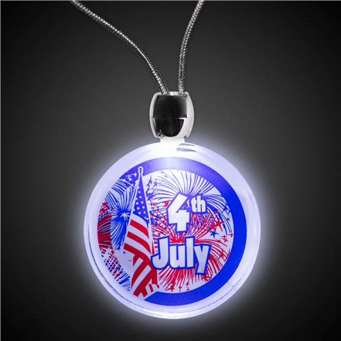 LED 4th of July Pendant Necklace