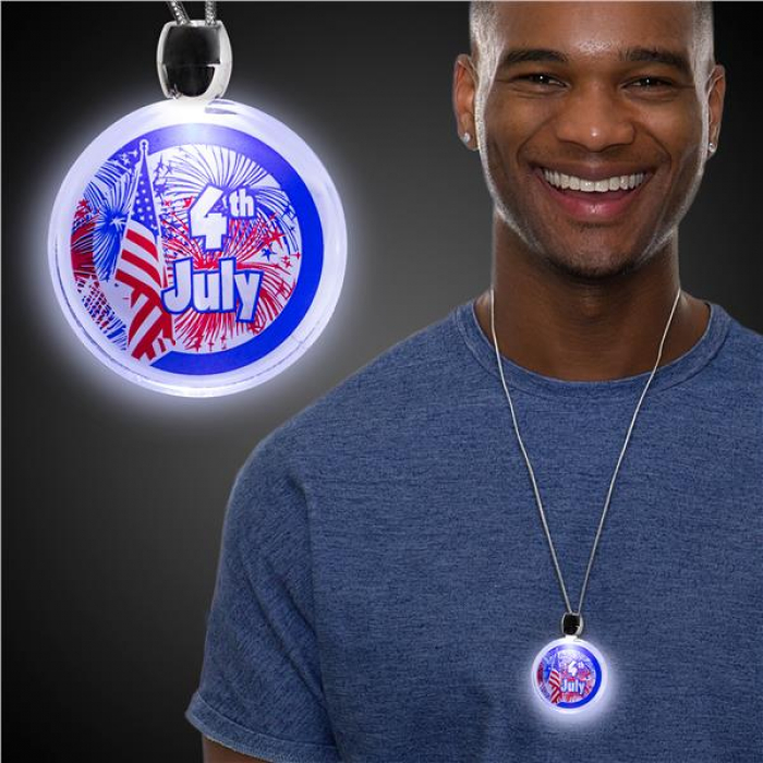 LED 4th of July Pendant Necklace
