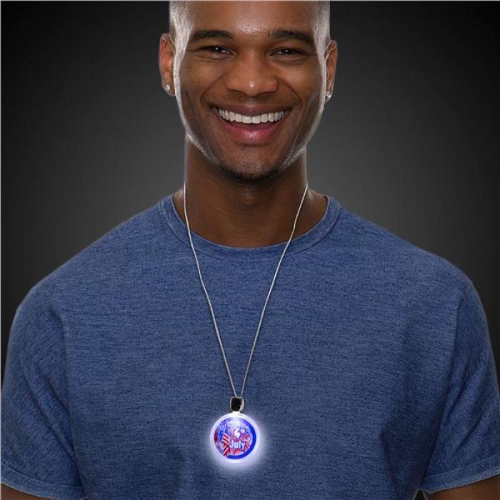 LED 4th of July Pendant Necklace