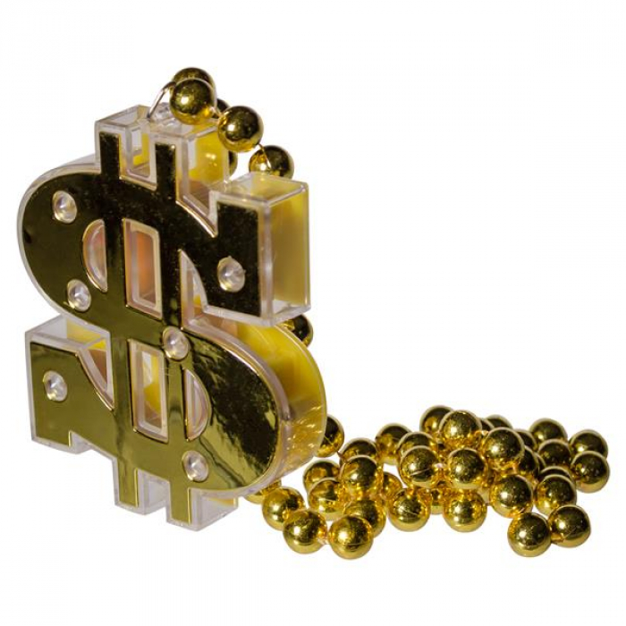LED Gold Dollar Sign Necklace