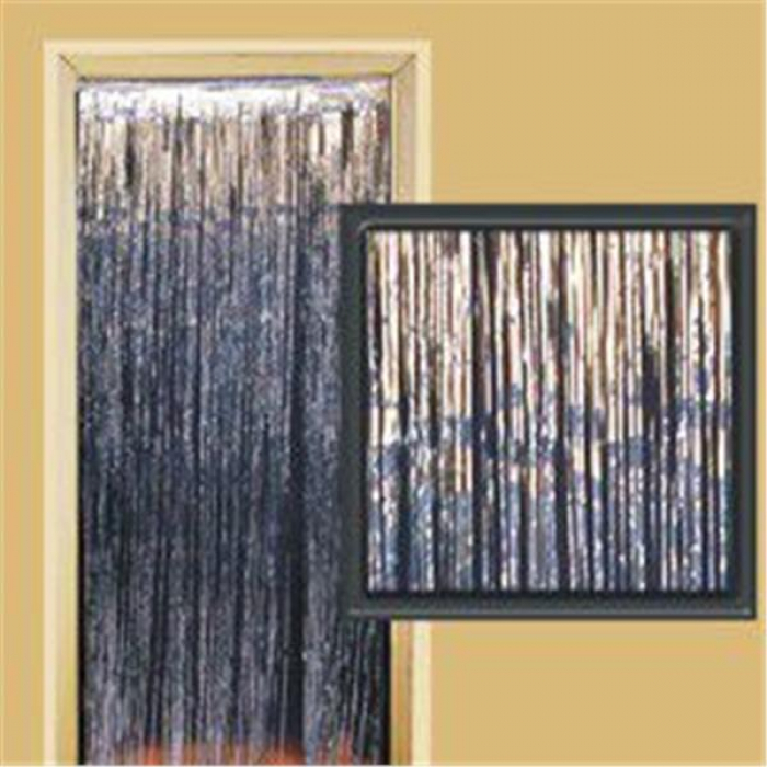 Silver Metallic Fringed Door Curtain