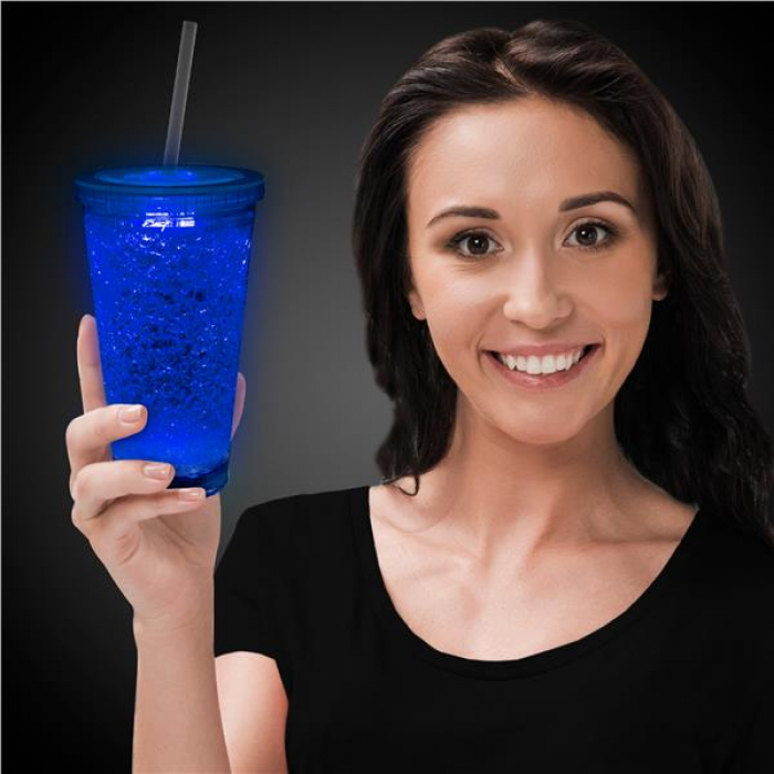 LED Blue Crystal 16 oz Tumbler