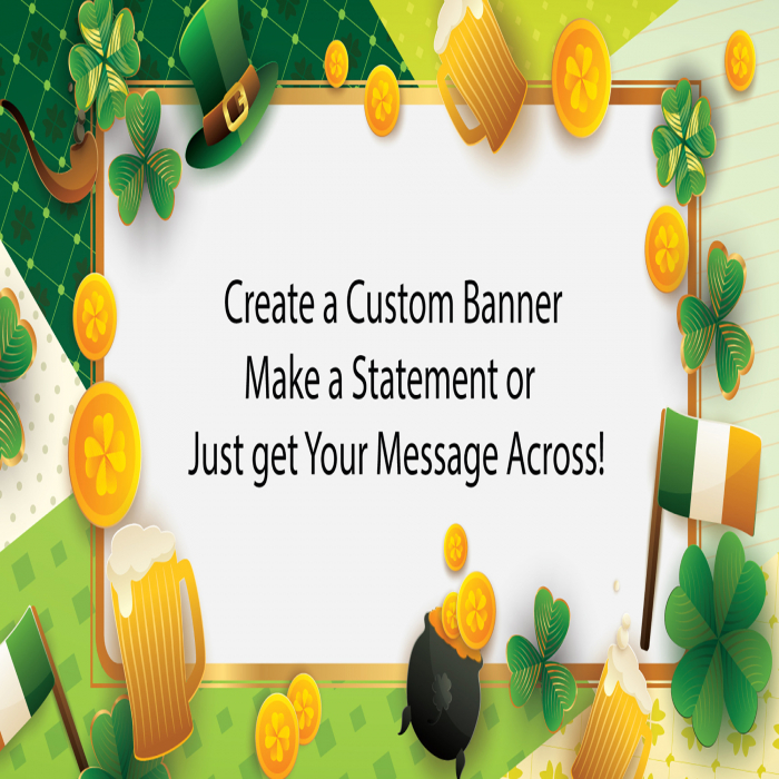 St. Pat's Day Irish Custom Banner - 12 x 24