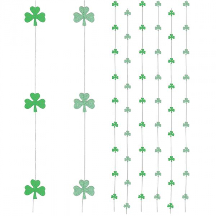 Glitter Shamrock String Decorations