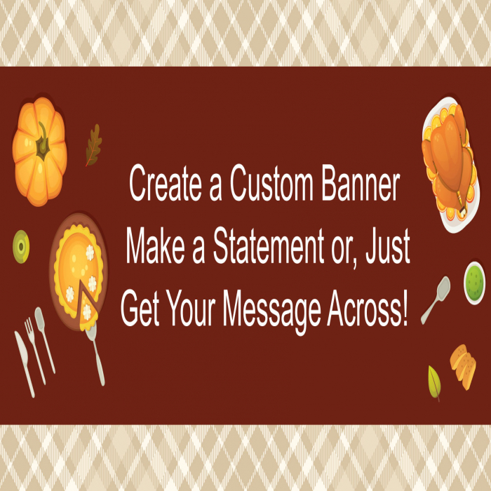 Thanksgiving Feast Custom Banner - 12 x 24