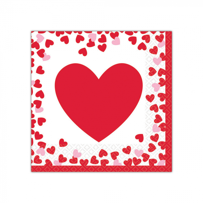Hearts Beverage Napkins