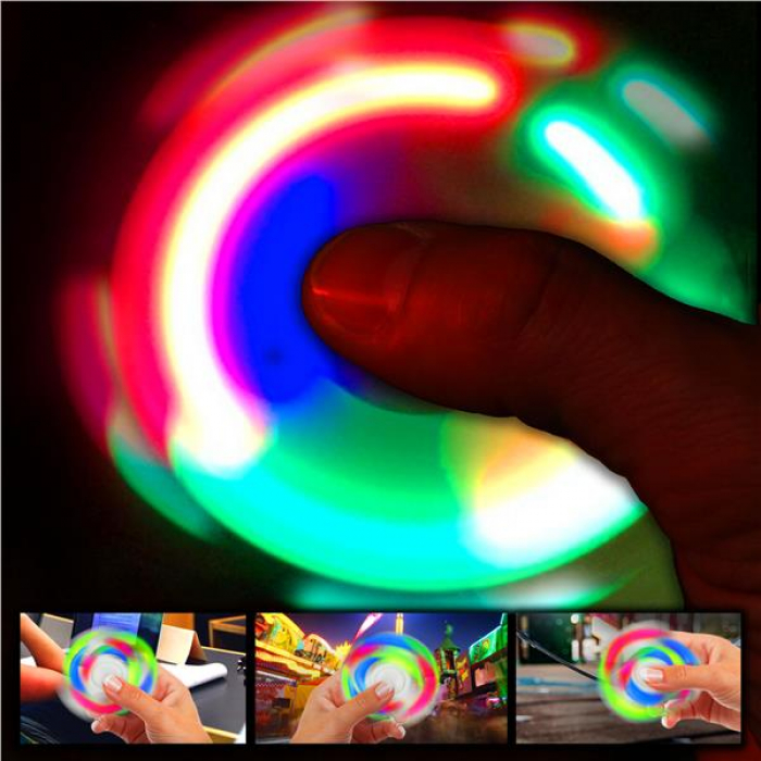 LED White Fidget Toy Spinner