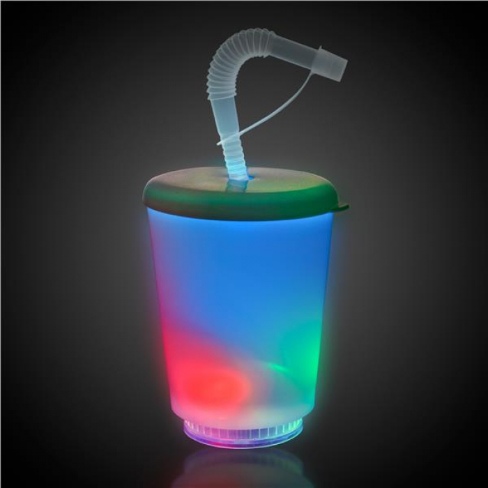 LED 12 oz Cup with Lid & Straw