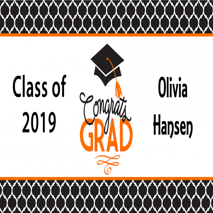 Orange Class of Custom Banner - 12 x 24