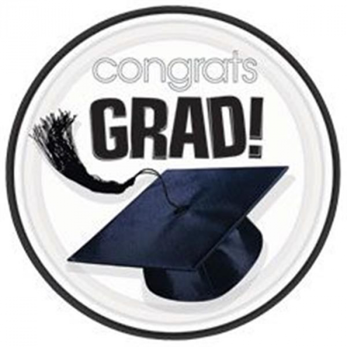 White Graduation 7" Plates