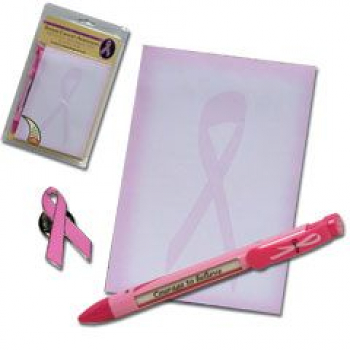 Pink Ribbon Note Pad Set