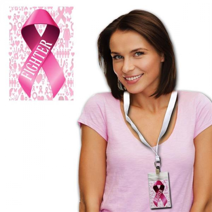 Pink Ribbon Pass With Lanyard