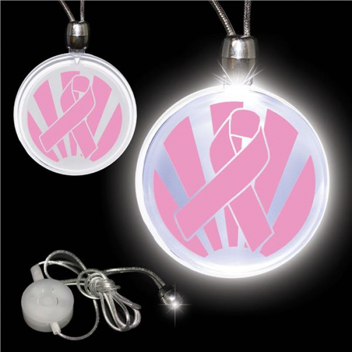Pink Ribbon LED Necklace