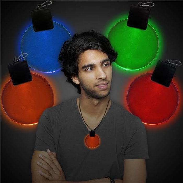 Red LED Round Medallion