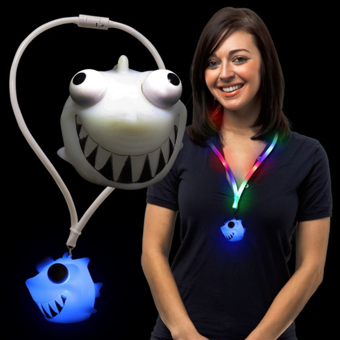 LED Squeeze Shark Lanyard Necklace