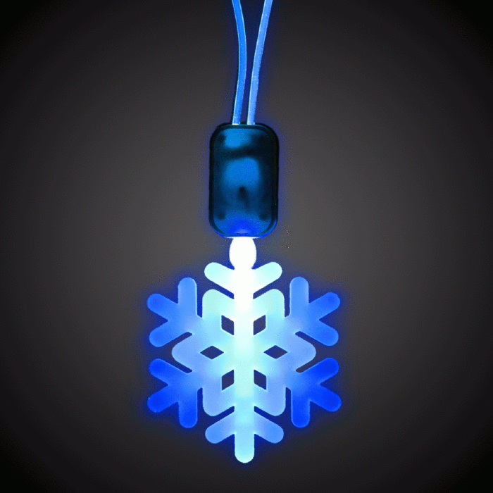 Blue LED  Snowflake Necklace