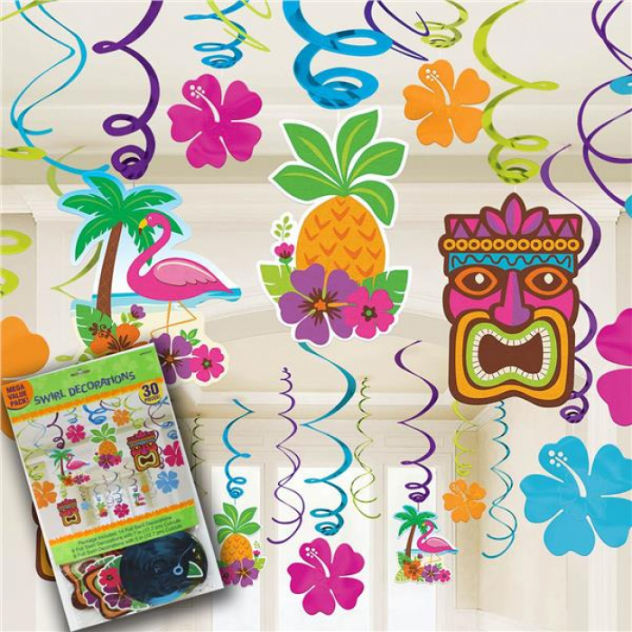Summer Luau Swirl Decorations