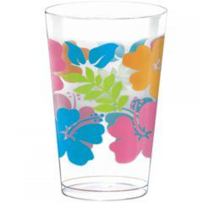Hibiscus 16 oz Plastic Tumblers