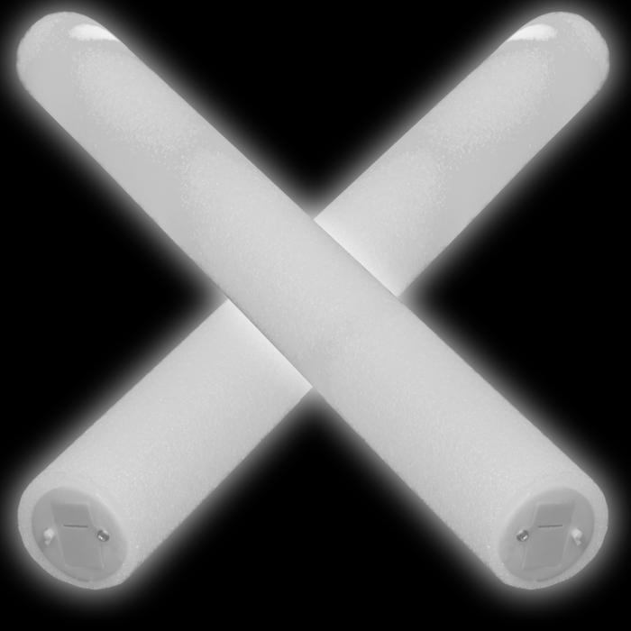 LED Light-Up Foam Stick Baton Supreme- White