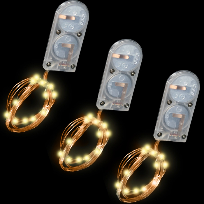 20 Inch Copper Wire Fairy Lights - Warm White Flashing Light