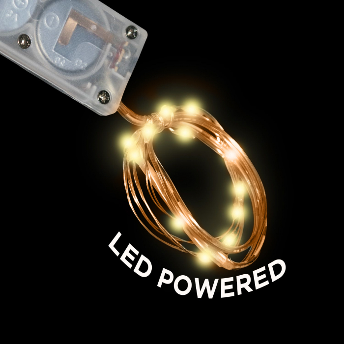 20 Inch Copper Wire Fairy Lights - Warm White Flashing Light
