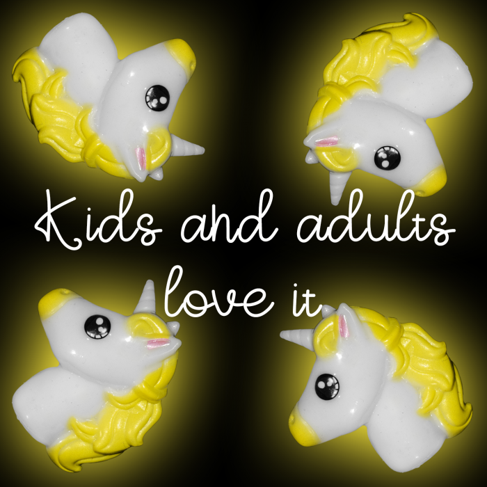 1" Light-Up Unicorn Rings- Yellow