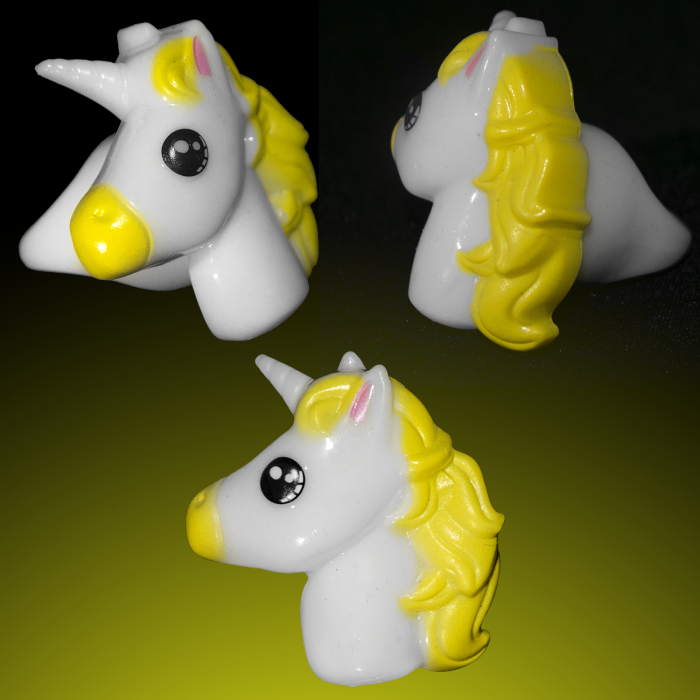 1" Light-Up Unicorn Rings- Yellow