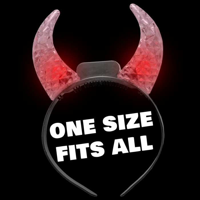 LED Light Up Clear Crystal Devil Horns - Multicolor