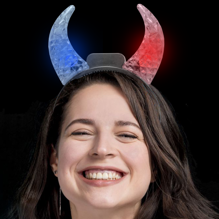 LED Light Up Clear Crystal Devil Horns - Multicolor