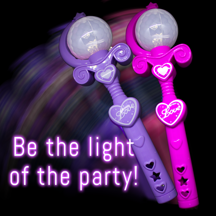 9" Light-Up Spinning Princess Wands