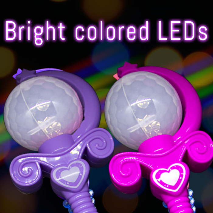 9" Light-Up Spinning Princess Wands