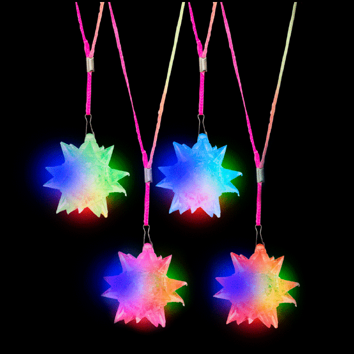 3" Light-Up Crystal Star Necklace