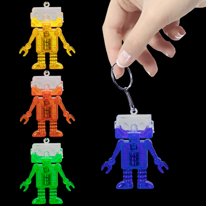 2" Light-Up Flashing Android Robot Keychains