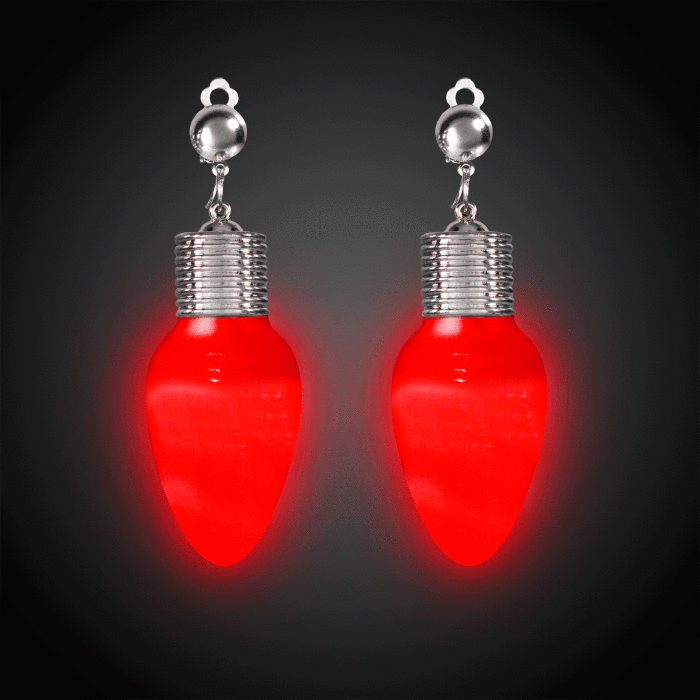 LED Red Bulb Clip-On Earrings (Per pair)