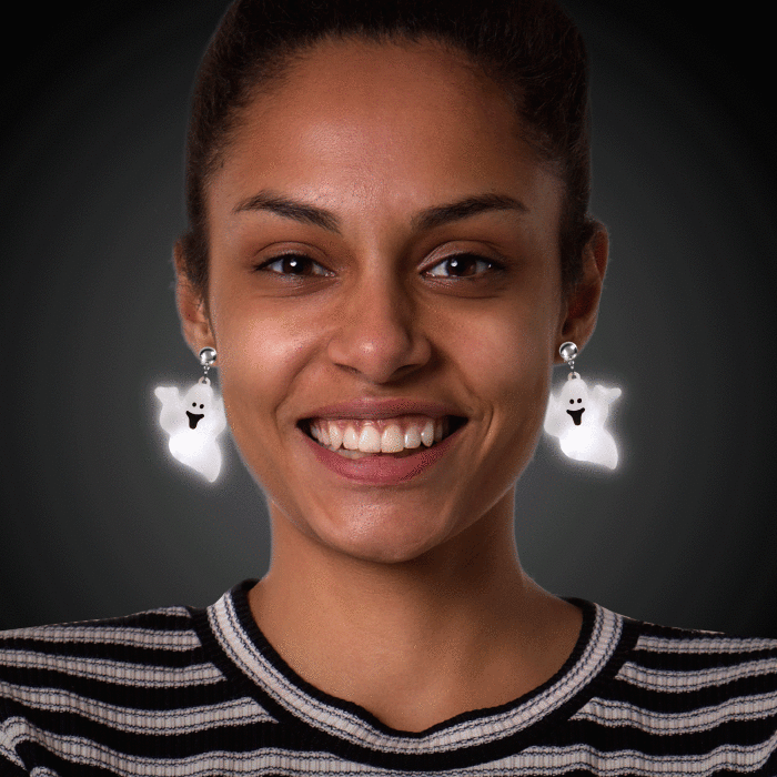 LED Jumbo Ghost Clip-On Earrings (Per pair)