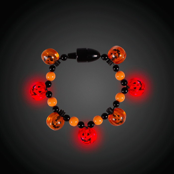LED Pumpkin Bead Bracelet