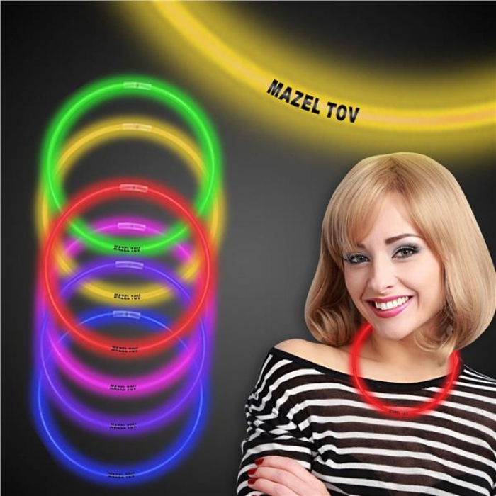 Mazel Tov 22" Glow Necklaces (Per 50 pack)