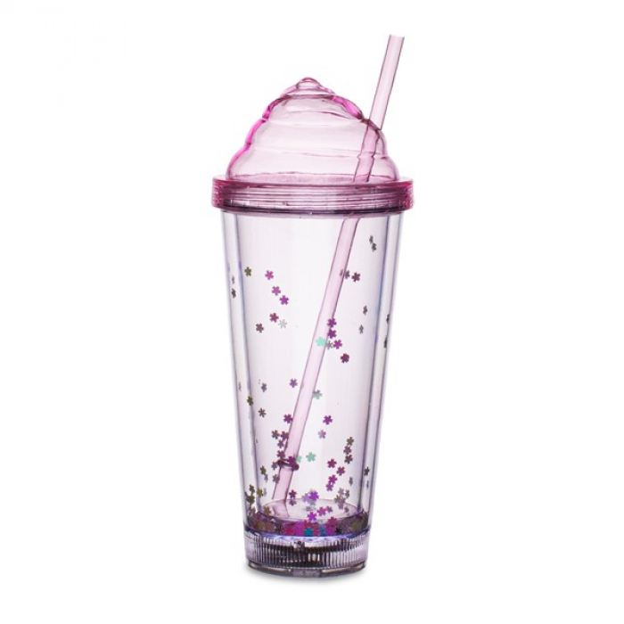 LED Pink Ice Cream Soda 13 oz Tumbler