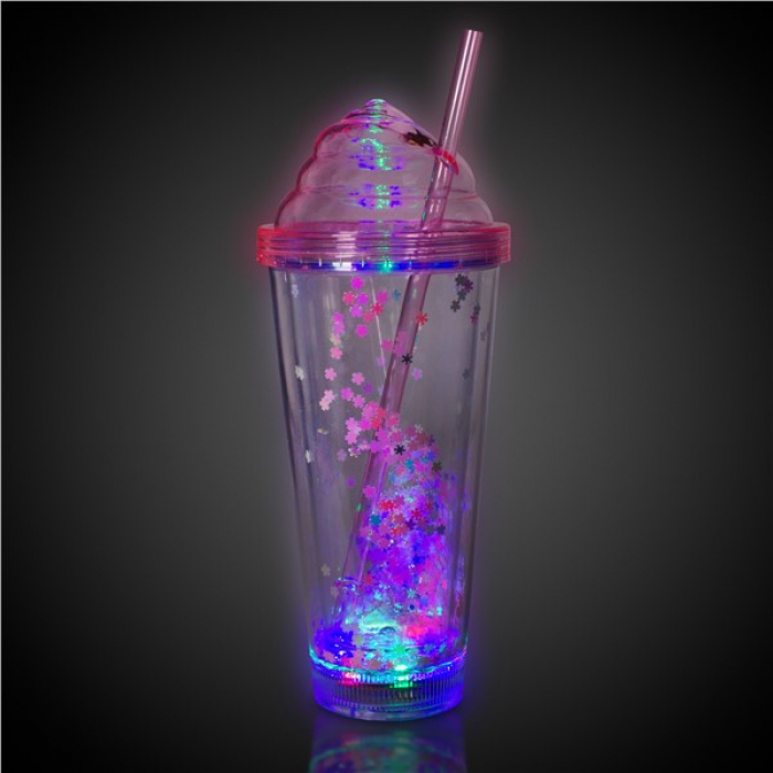 LED Pink Ice Cream Soda 13 oz Tumbler