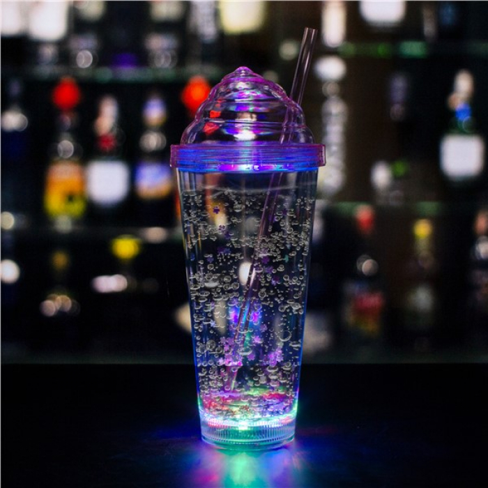 LED Pink Ice Cream Soda 13 oz Tumbler