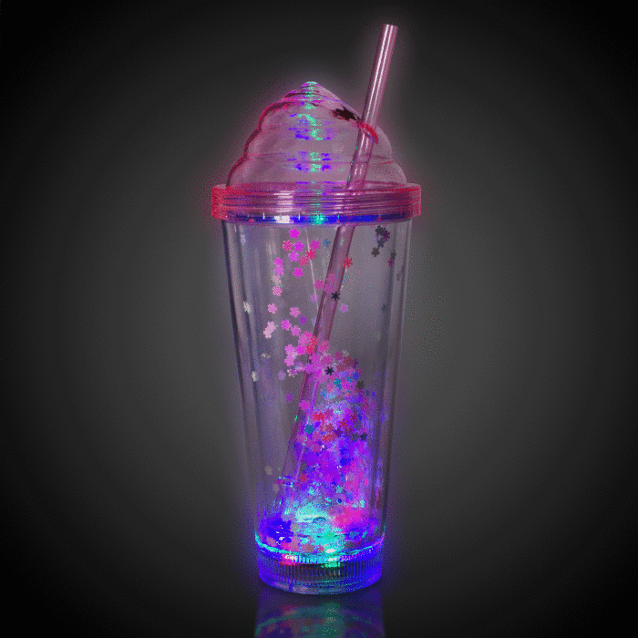 LED Pink Ice Cream Soda 13 oz Tumbler
