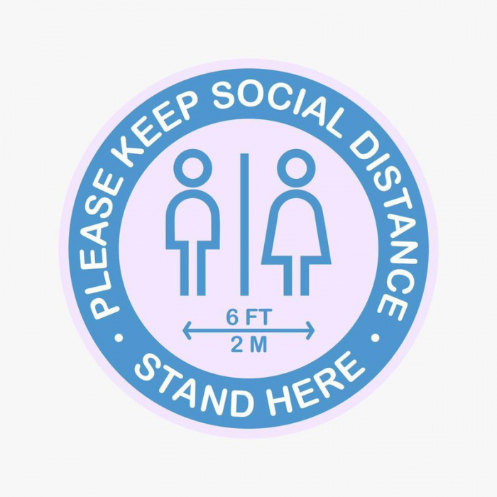 Please Keep Social Distance People Floor Decal