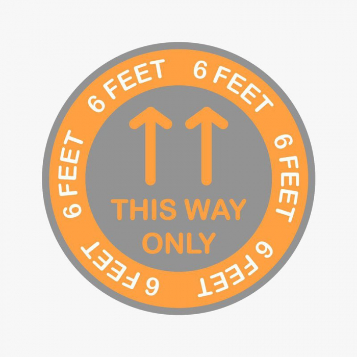 6 Feet Apart This Way Only Floor Decal